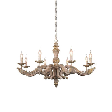 Wooden Roman Column Chandelier