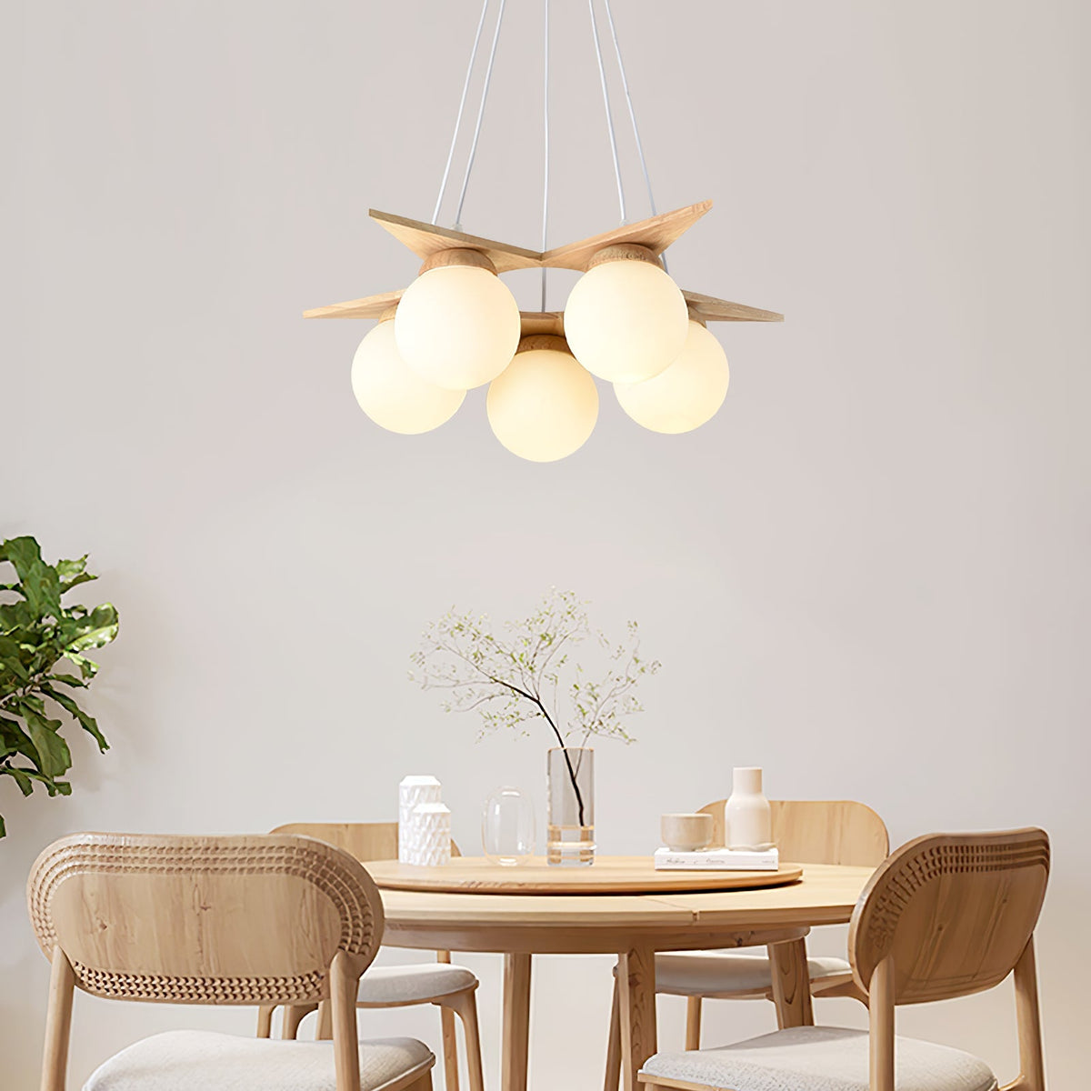 Wooden Star With Glass Chandelier - view 12
