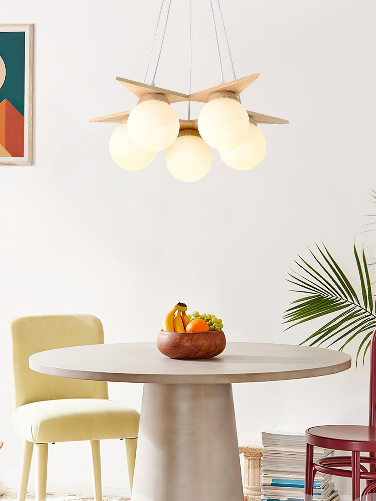 Wooden Star With Glass Chandelier - view 13