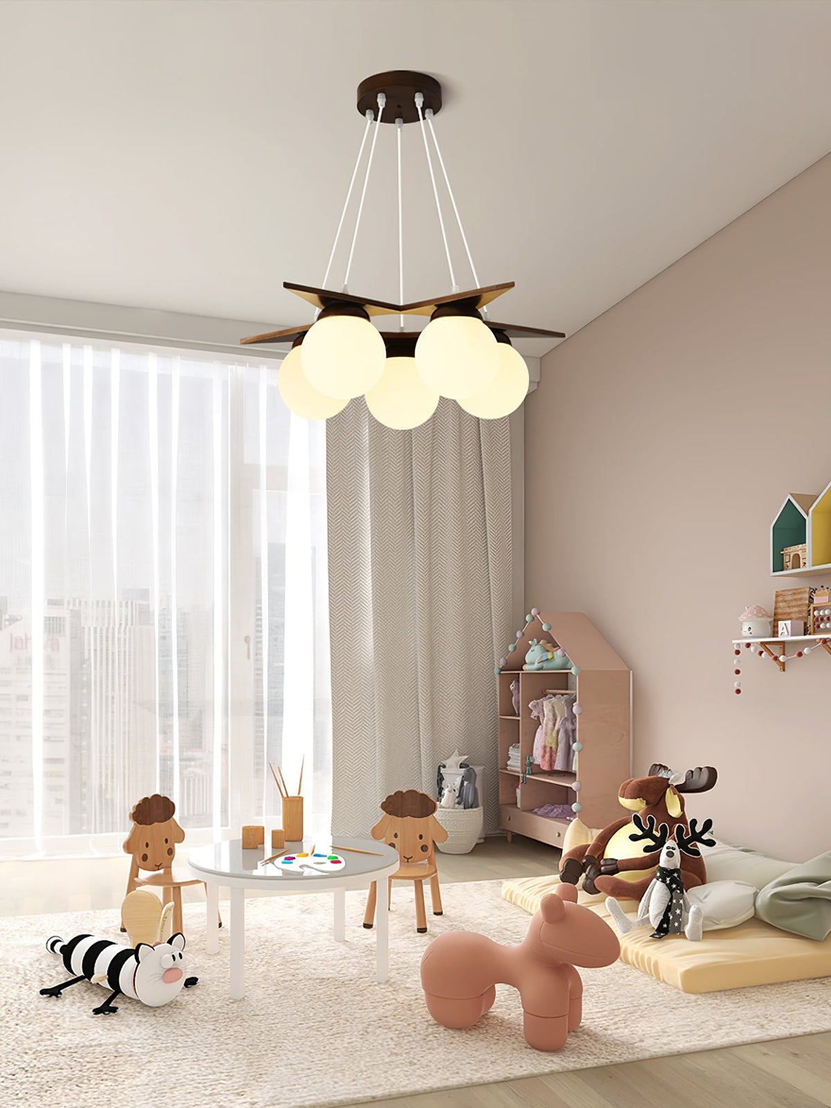Wooden Star With Glass Chandelier - view 14
