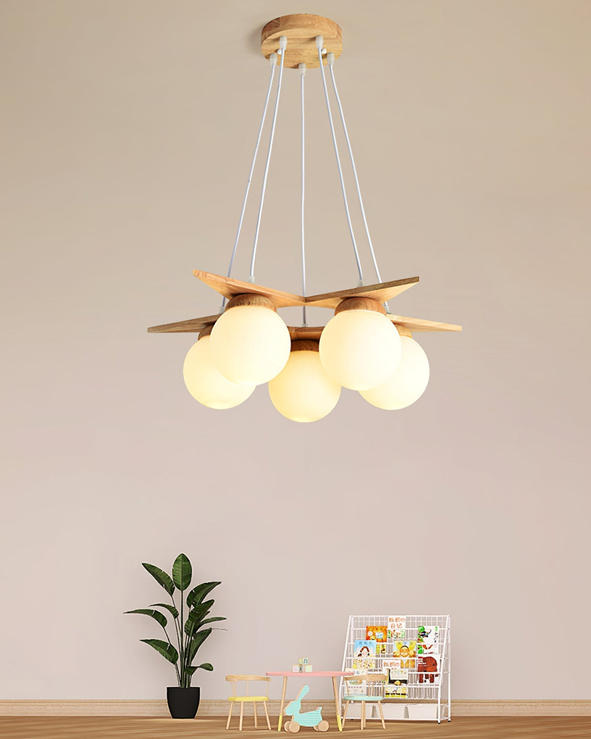 Wooden Star With Glass Chandelier - view 16