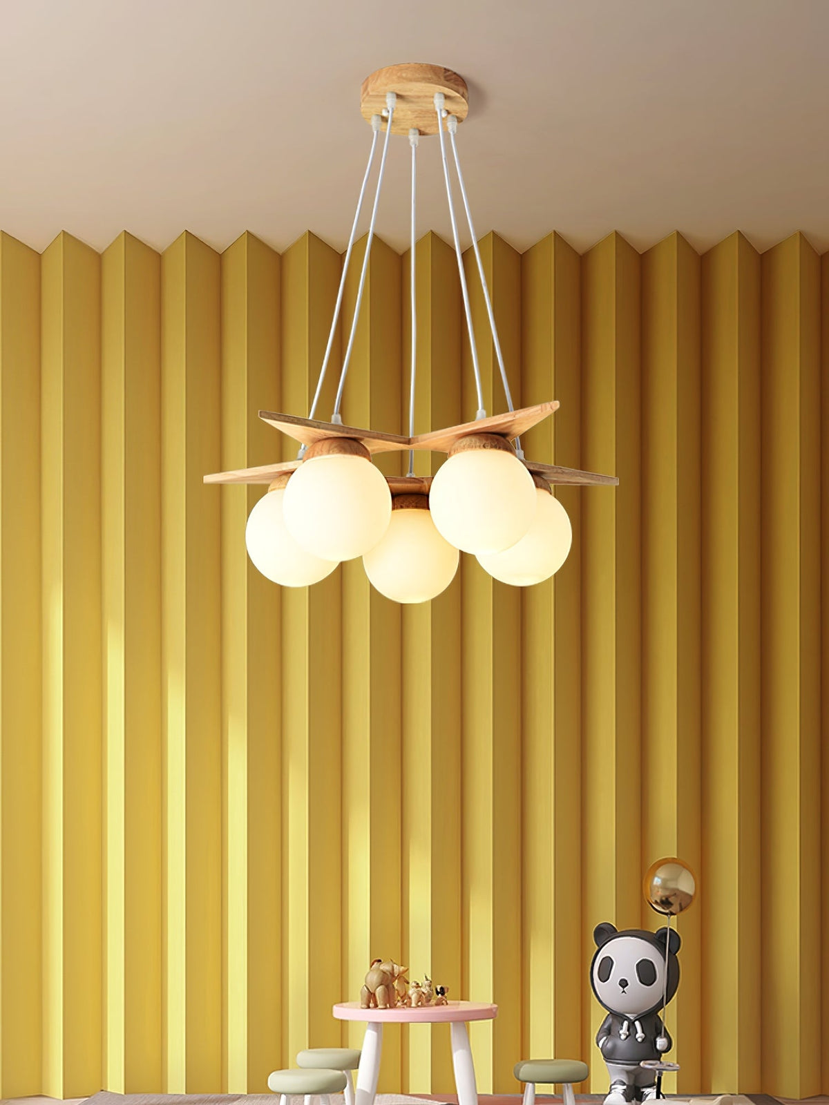 Wooden Star With Glass Chandelier - view 17