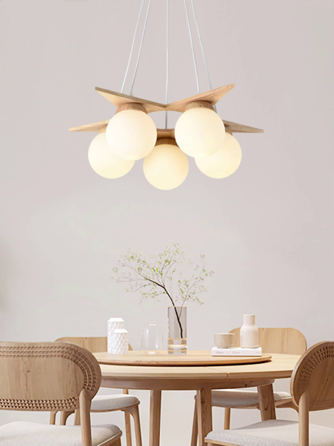 Wooden Star With Glass Chandelier - view 21