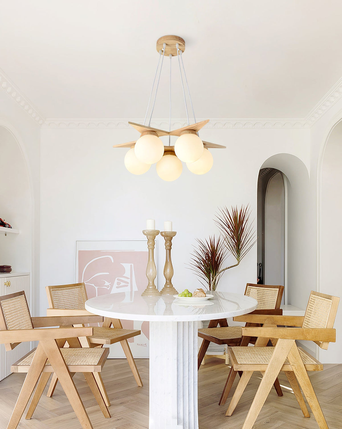 Wooden Star With Glass Chandelier - view 22