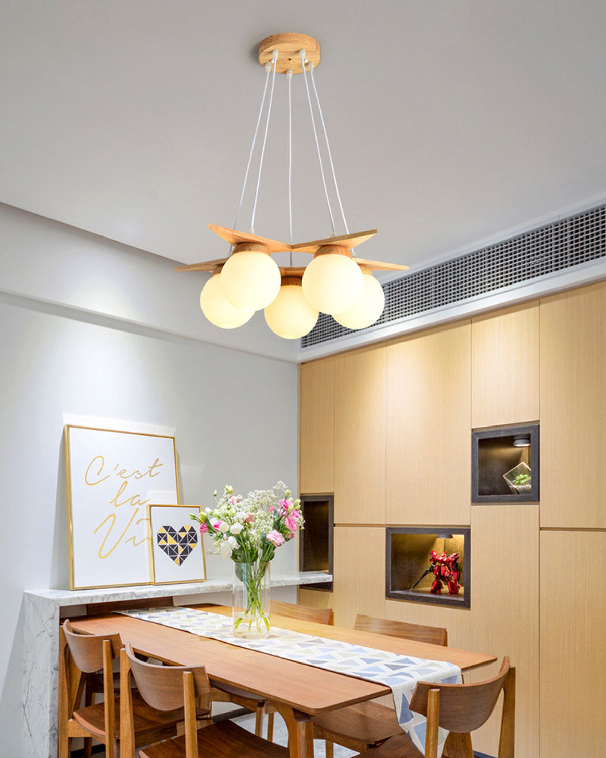 Wooden Star With Glass Chandelier - view 23