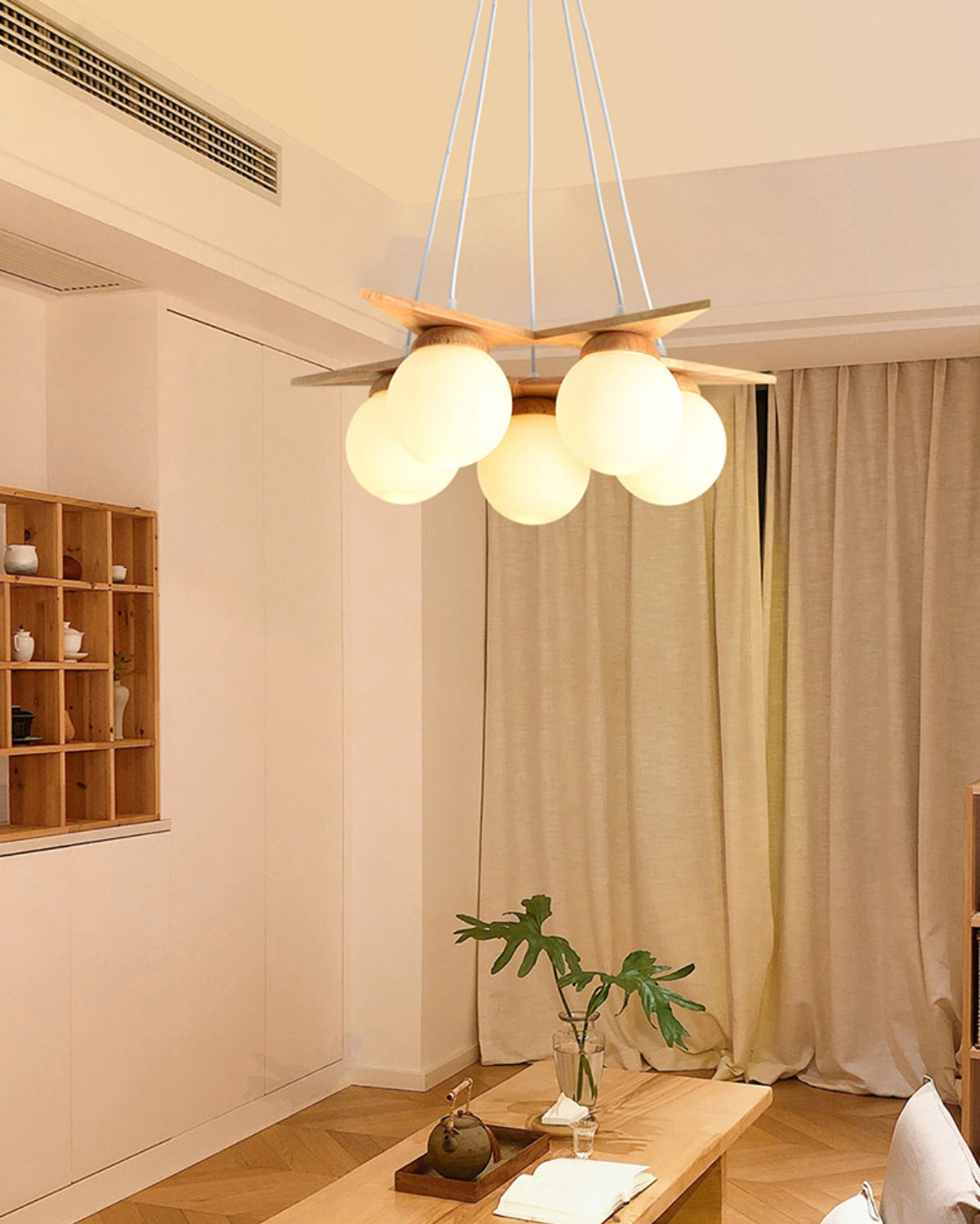 Wooden Star With Glass Chandelier - view 25