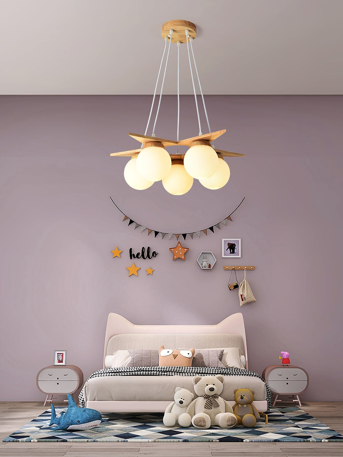 Wooden Star With Glass Chandelier - view 26
