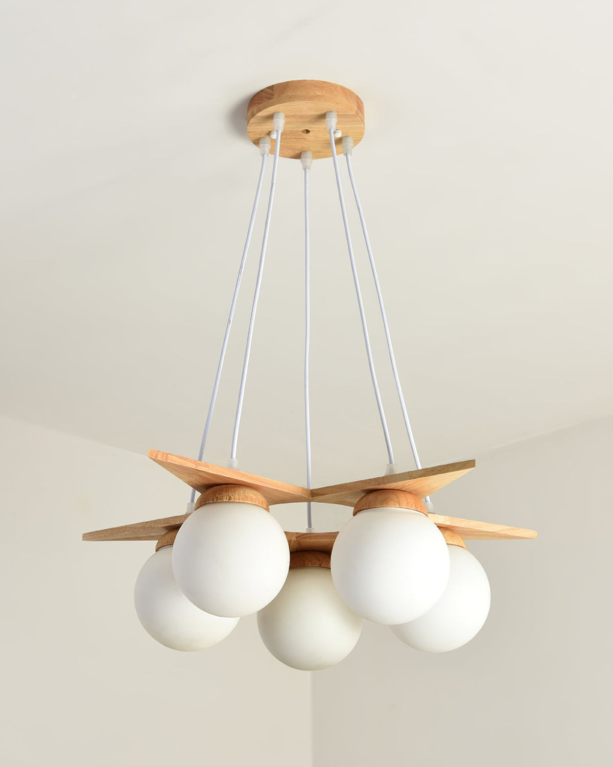 Wooden Star With Glass Chandelier - view 27