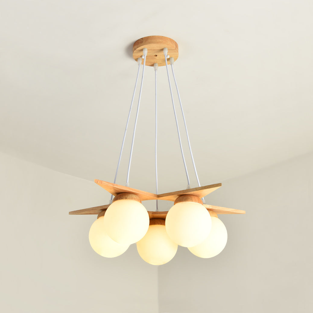 Wooden Star With Glass Chandelier - view 30