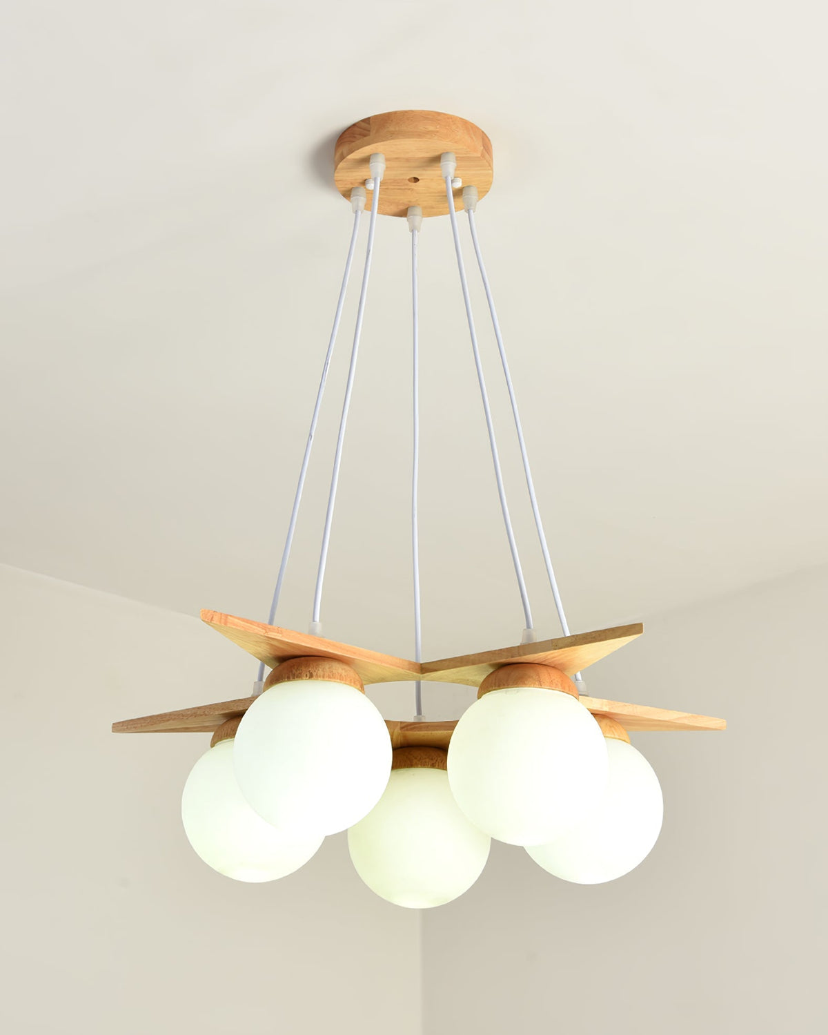 Wooden Star With Glass Chandelier - view 31