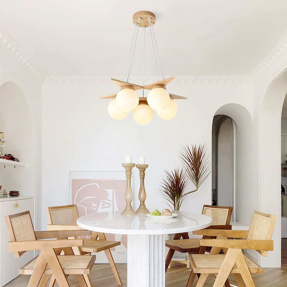 Wooden Star With Glass Chandelier - view 7