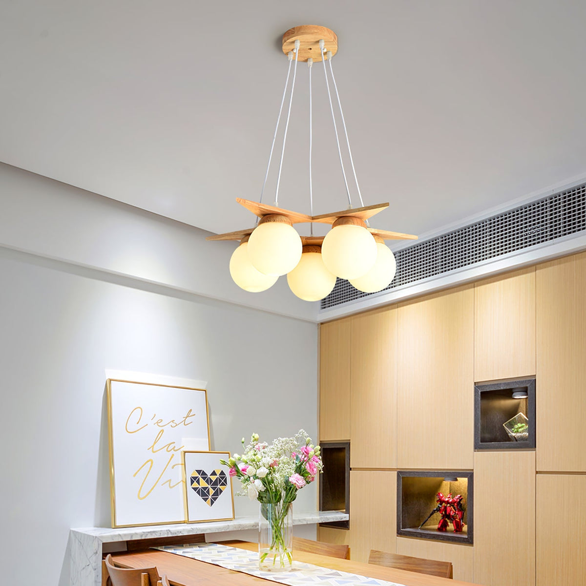 Wooden Star With Glass Chandelier - view 8