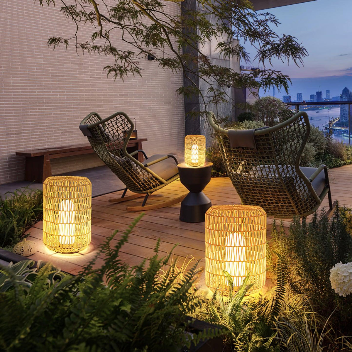 Woven Rattan Outdoor Lamp - view 4