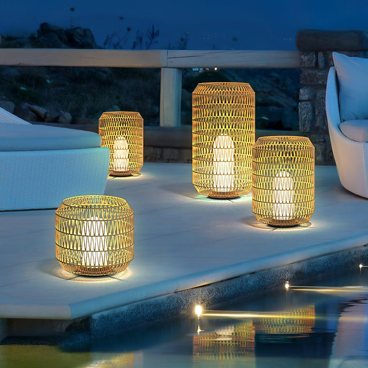 Woven Rattan Outdoor Lamp - view 3