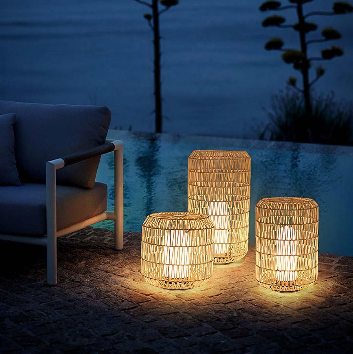 Woven Rattan Outdoor Lamp - view 2