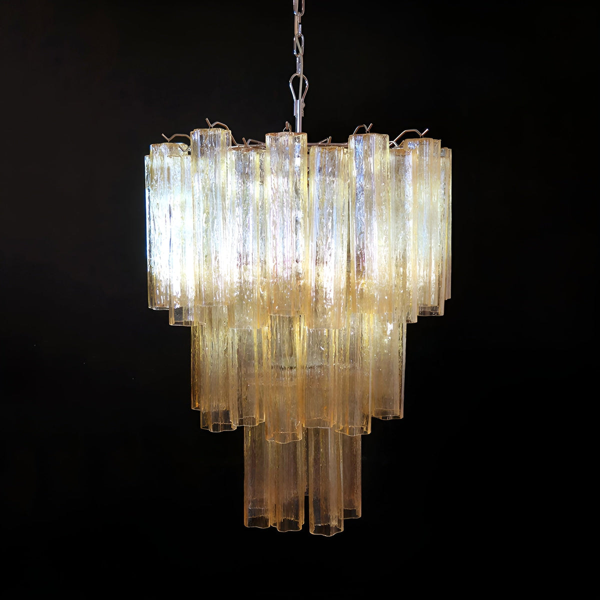 Yellow Murano Glass Tube Chandelier - view 12