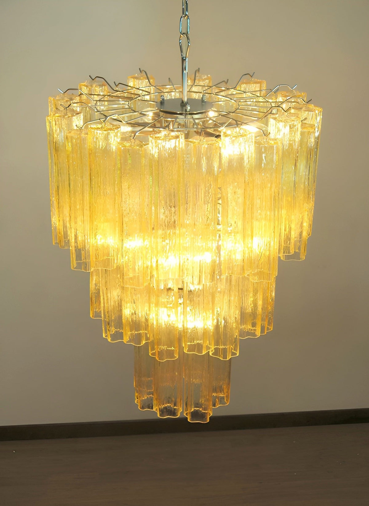 Yellow Murano Glass Tube Chandelier - view 16