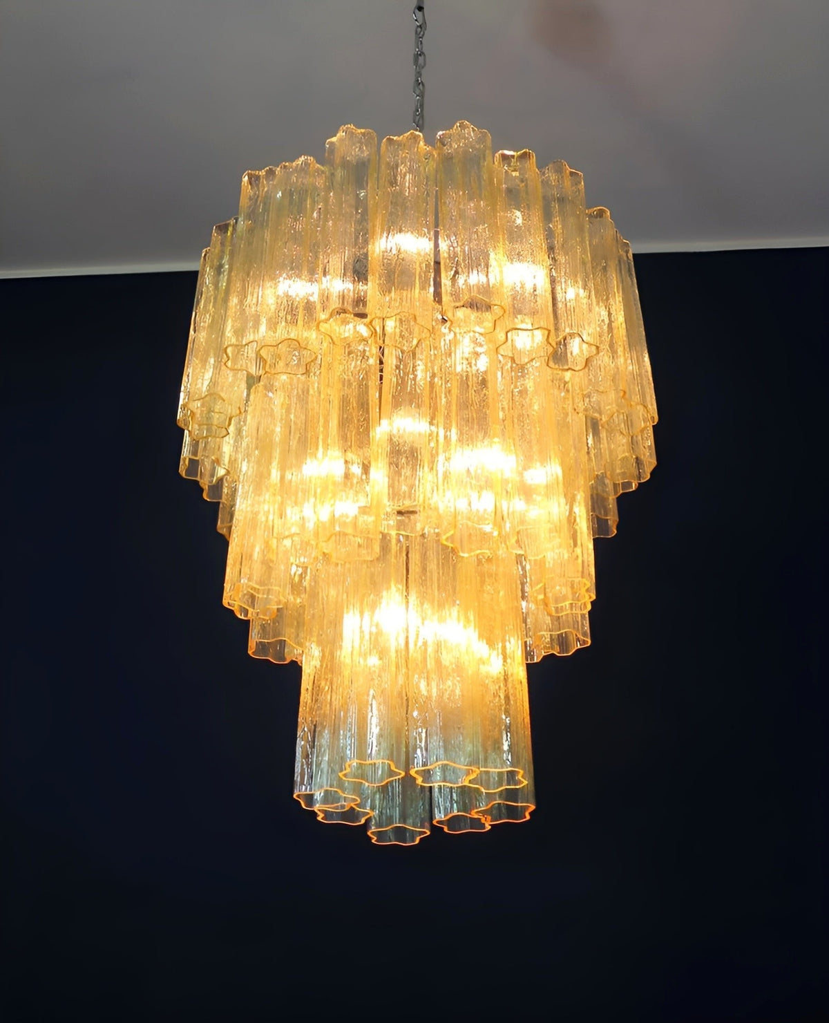 Yellow Murano Glass Tube Chandelier - view 17