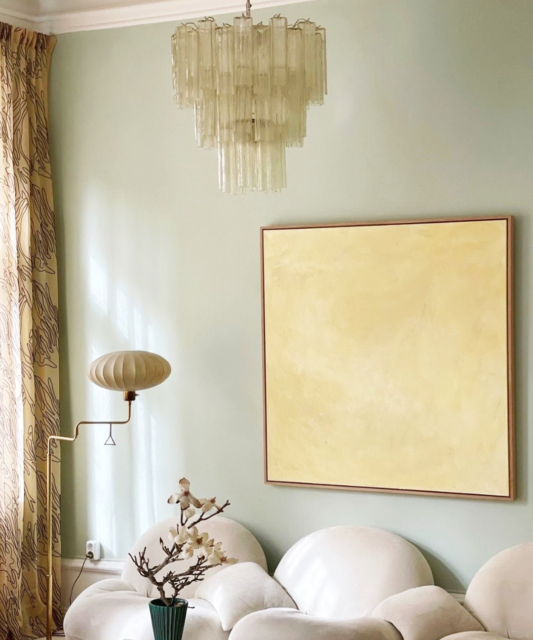 Yellow Murano Glass Tube Chandelier - view 3