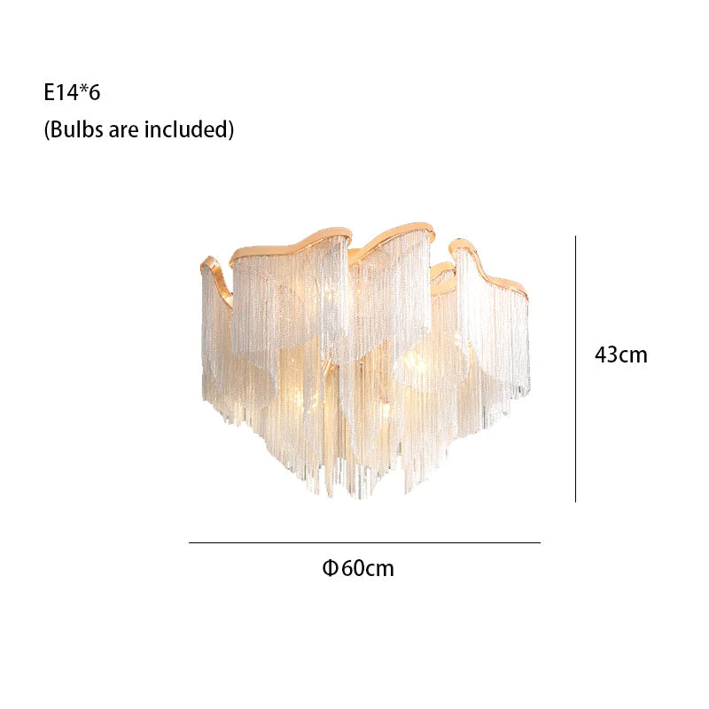 Cadena Chain Tassel Ceiling Light Fixture - view 7