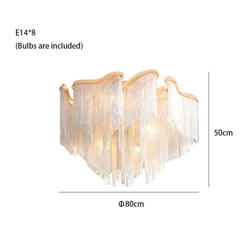 Cadena Chain Tassel Ceiling Light Fixture - view 8