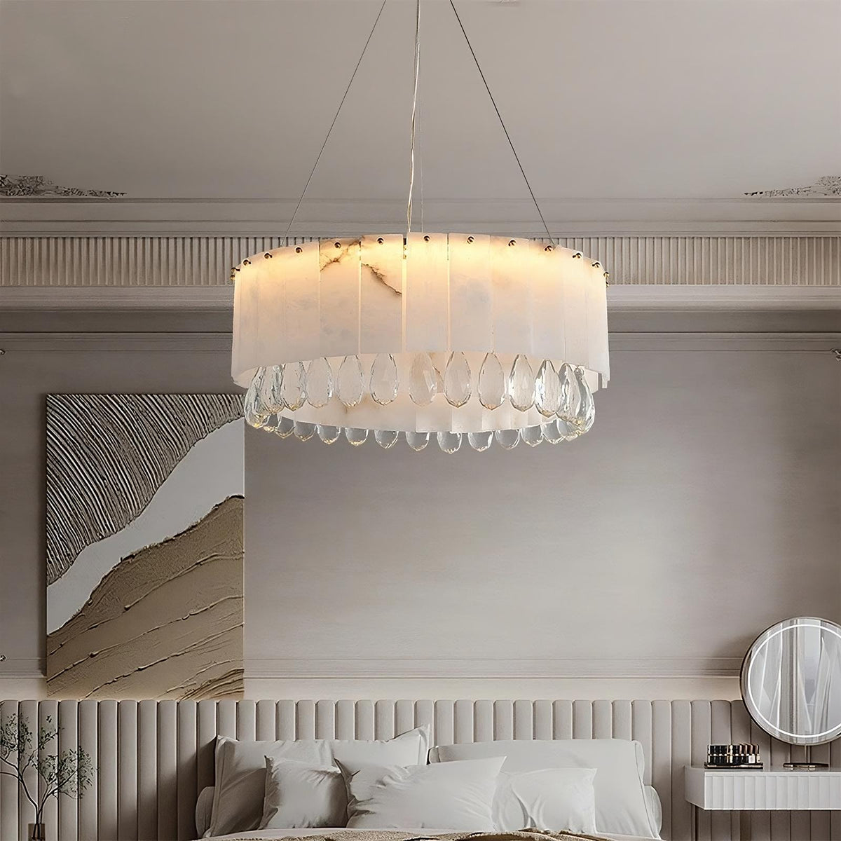 Marble & Crystal Modern Chandelier - view 3