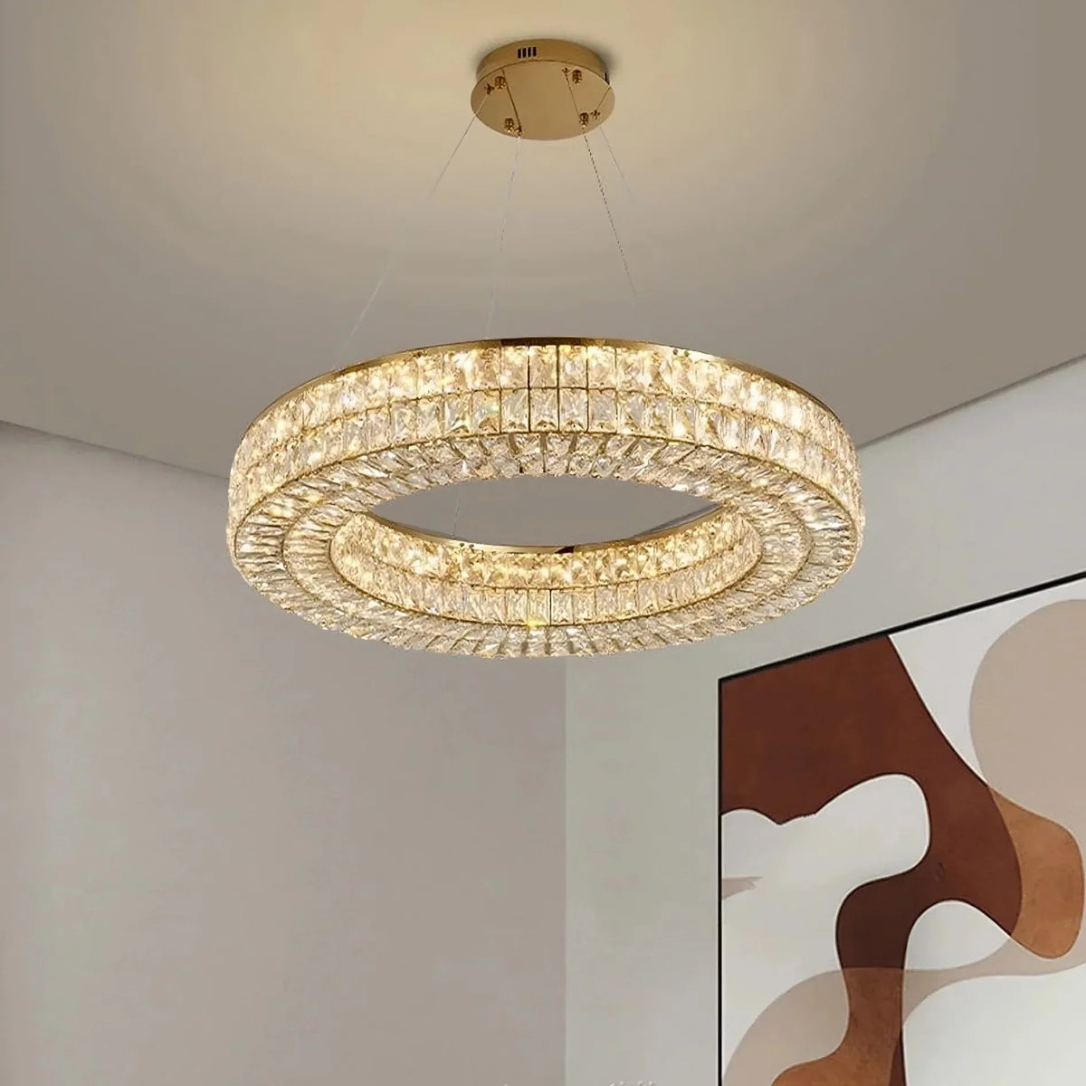 Bacci Crystal Modern Chandelier, Gold - view 3