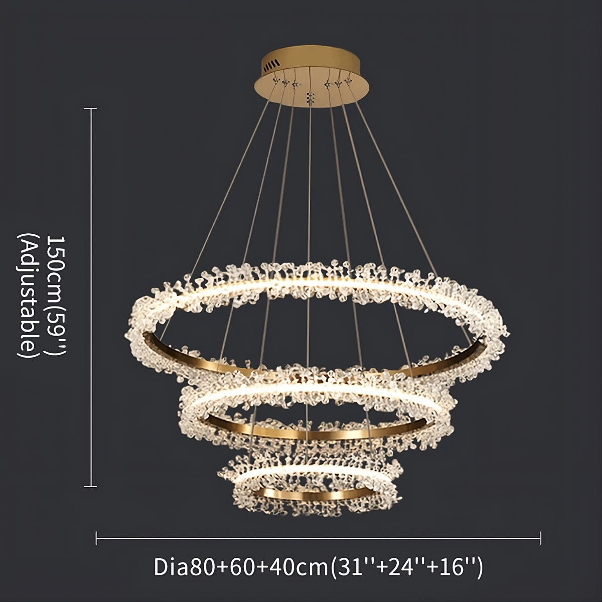 Capri 3-Tier Modern Chandelier - view 5