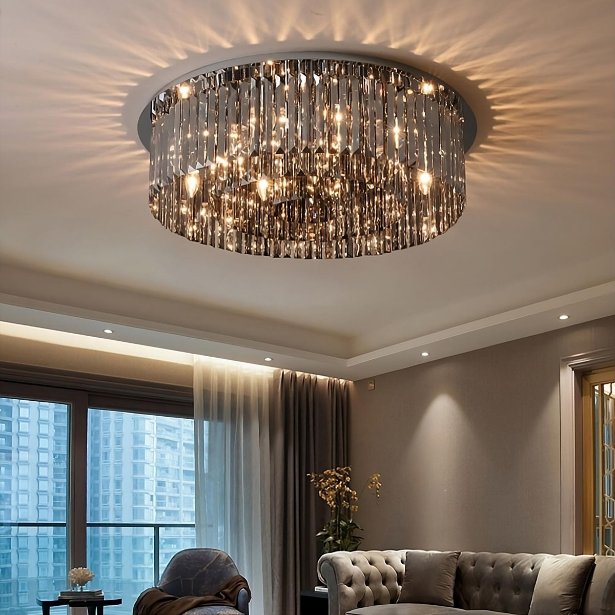 Gio Crystal Flush Mount Light Fixture - view 2