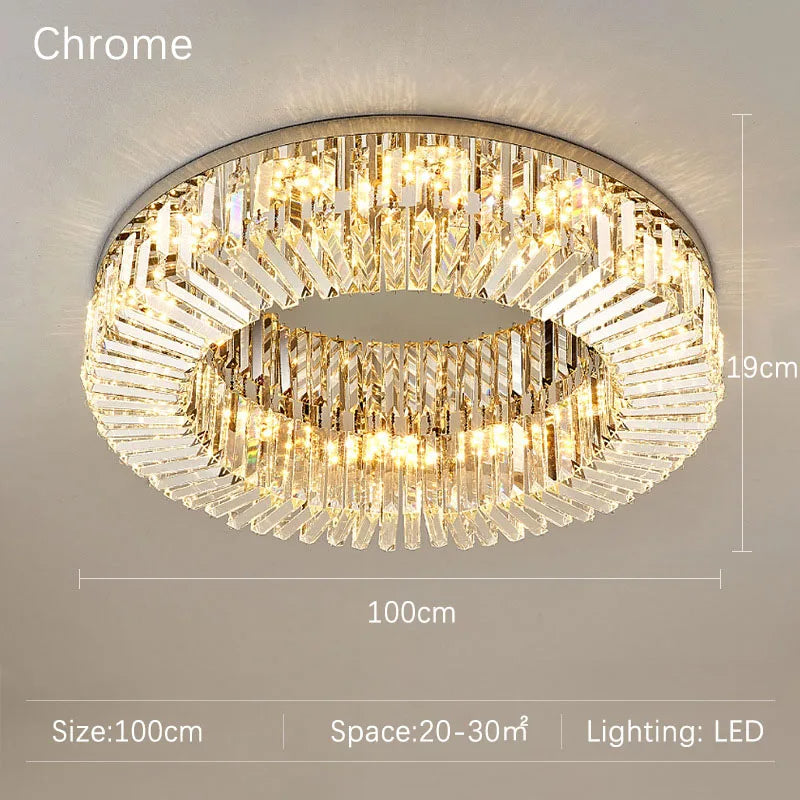 Specchio Flush Mount Crystal Ceiling Fixture - view 13
