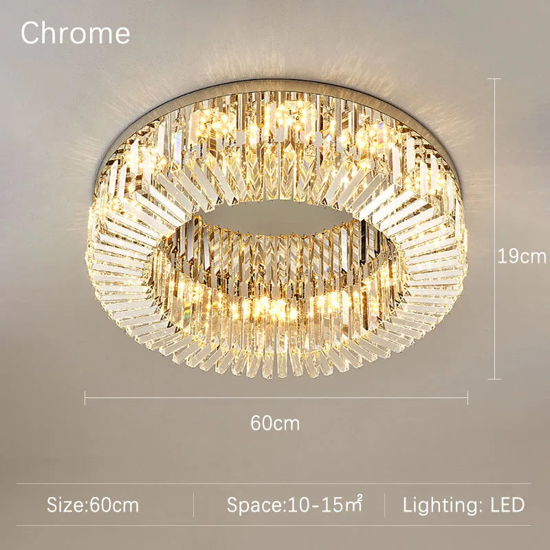 Specchio Flush Mount Crystal Ceiling Fixture - view 9