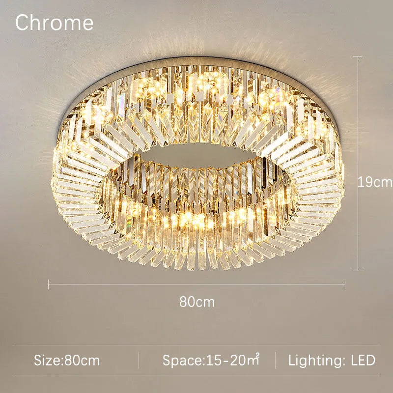 Specchio Flush Mount Crystal Ceiling Fixture - view 11