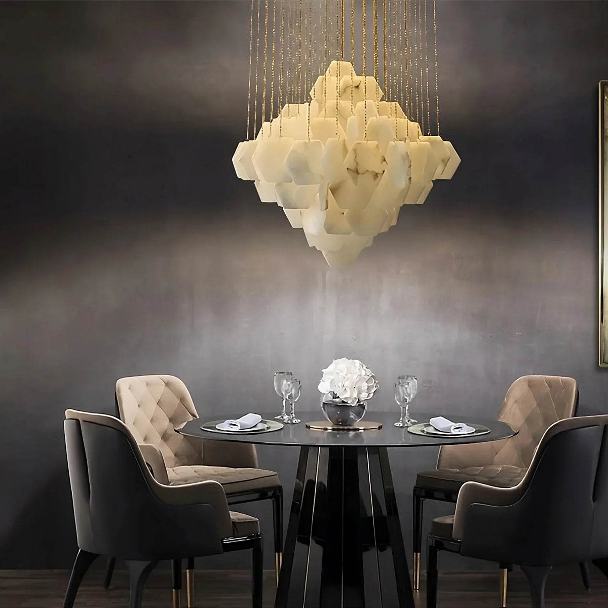 Moonshade Natural Marble Modern Chandelier - view 4
