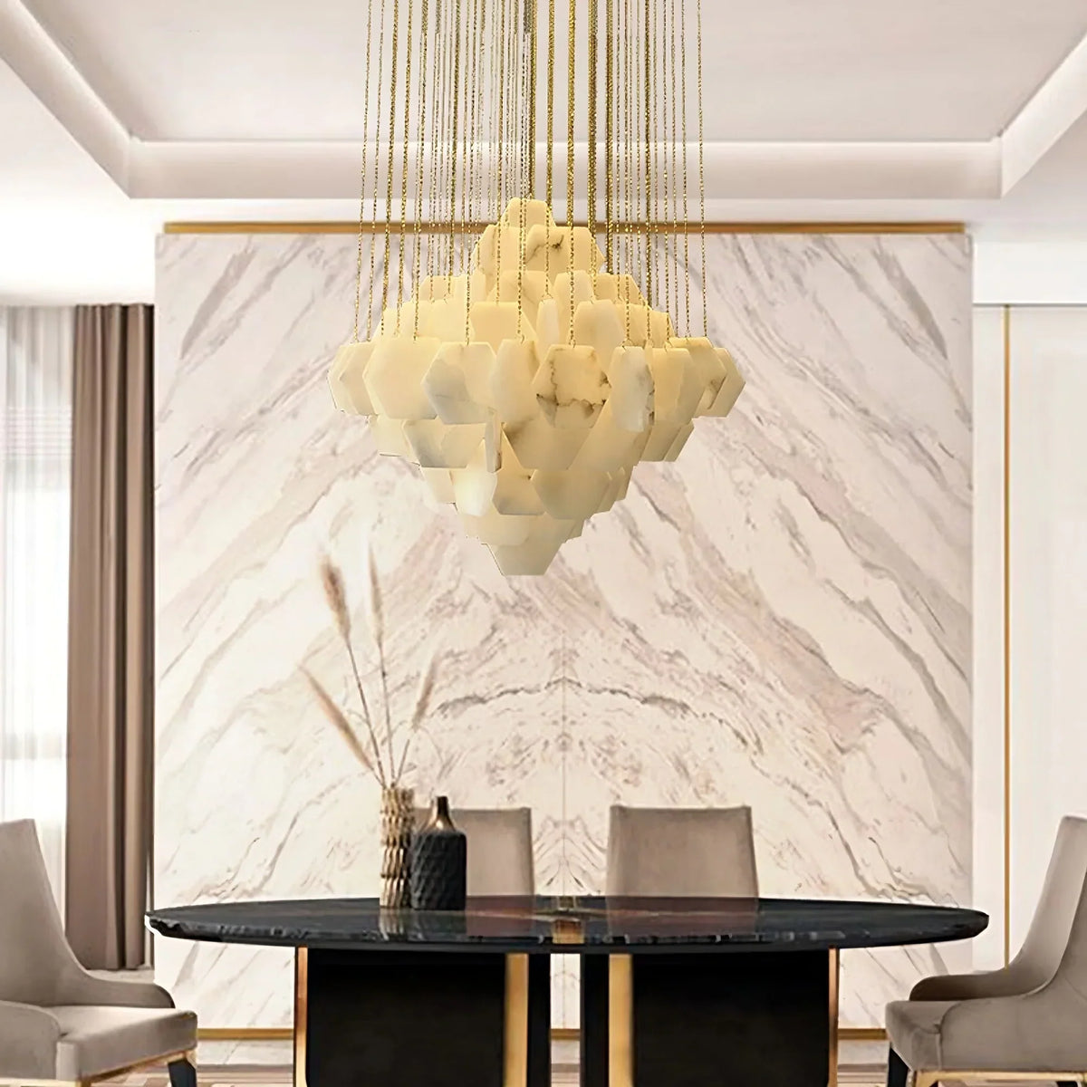 Moonshade Natural Marble Modern Chandelier - view 2