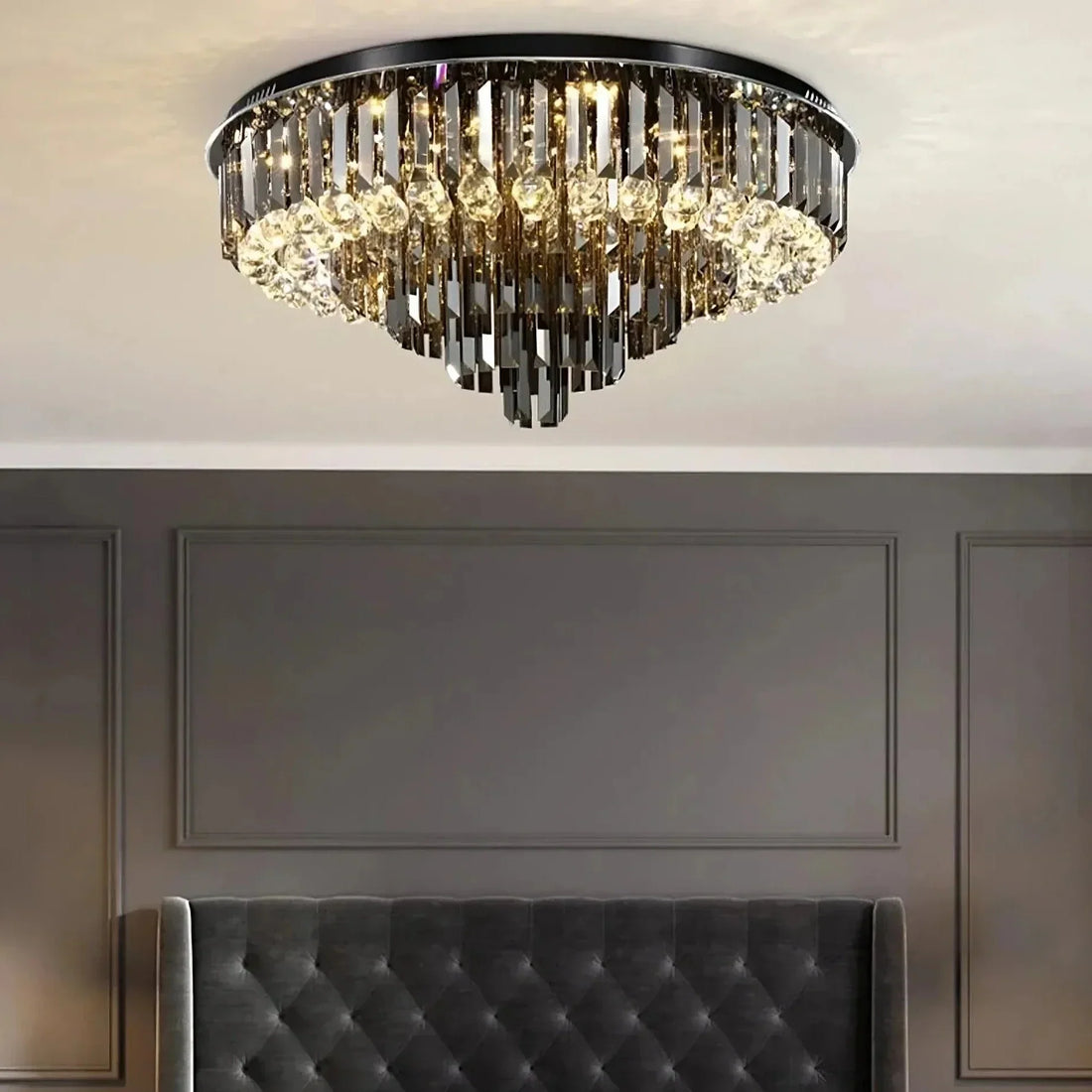 Gio Flush Mount Chandelier Crystal Ceiling