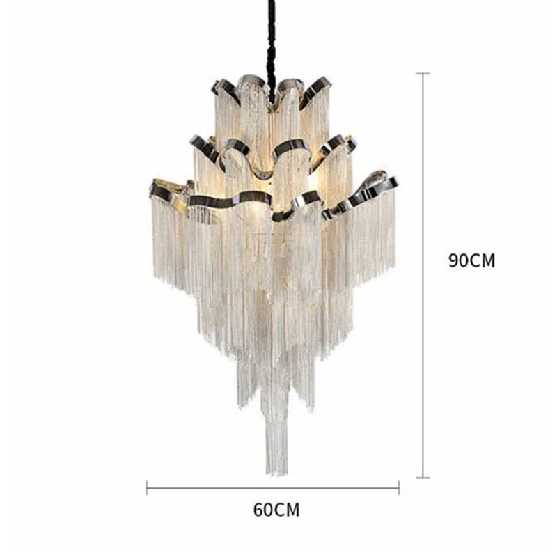 Cadena Metal Tassel Chandelier - view 8