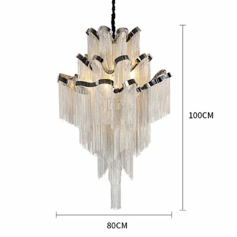 Cadena Metal Tassel Chandelier - view 9