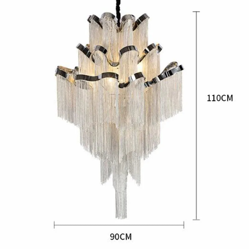 Cadena Metal Tassel Chandelier - view 10