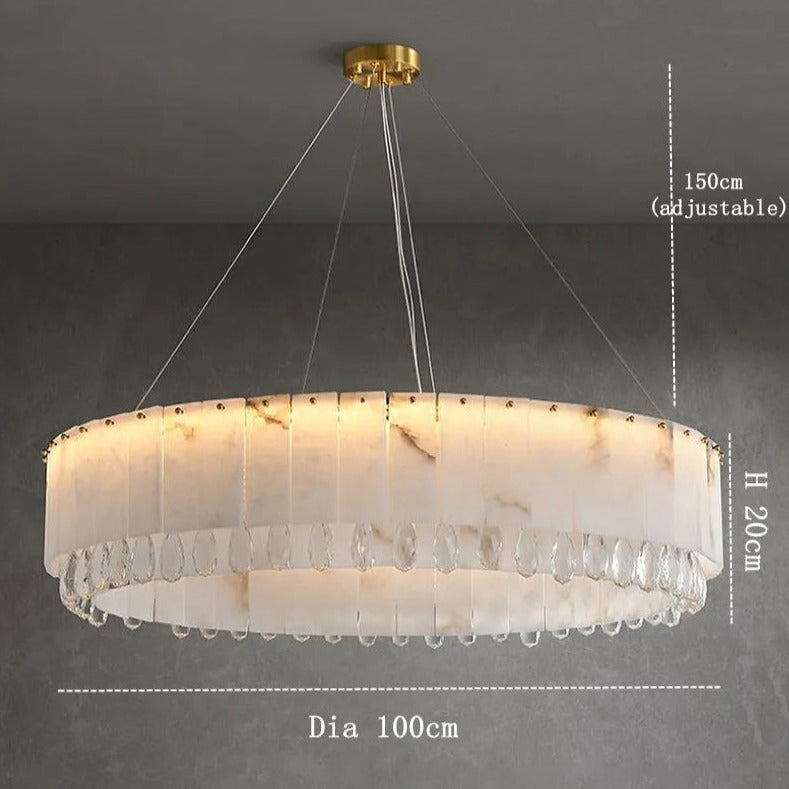 Marble & Crystal Modern Chandelier - view 8