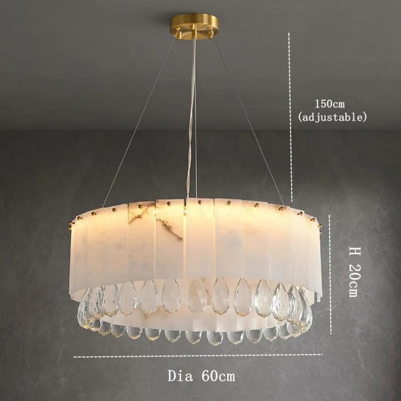 Marble & Crystal Modern Chandelier - view 6