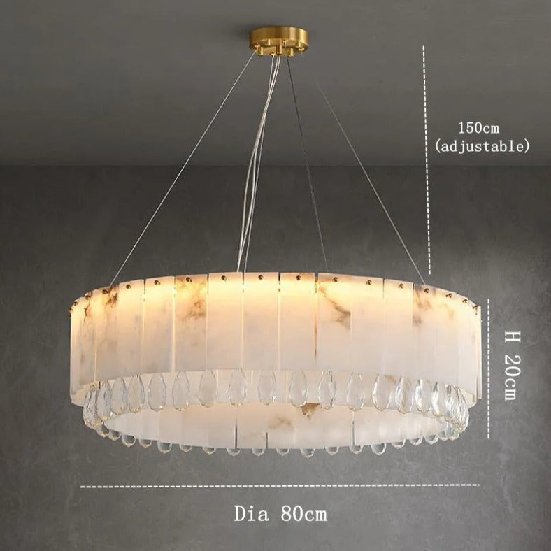 Marble & Crystal Modern Chandelier - view 7
