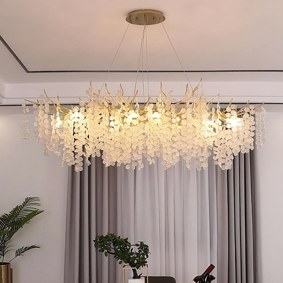 Albero Frost Glass Dining Room Chandelier - view 2