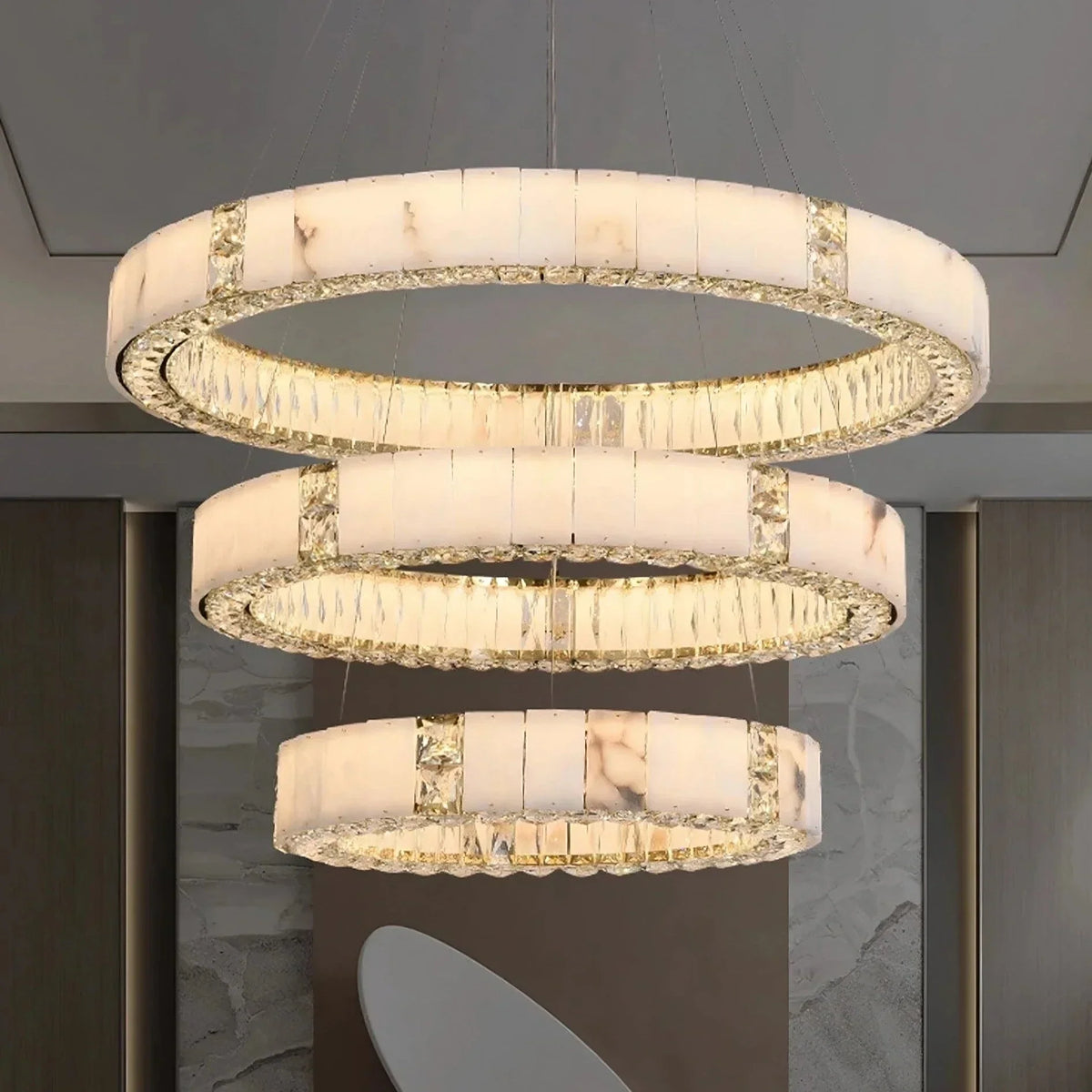 Marble & Crystal Modern Chandelier