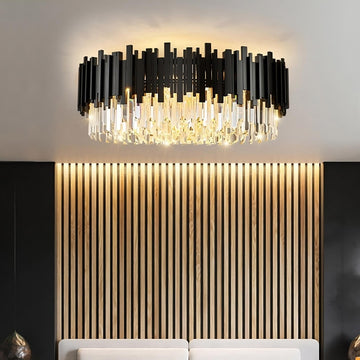 Gio Flush Mount Chandelier, Black