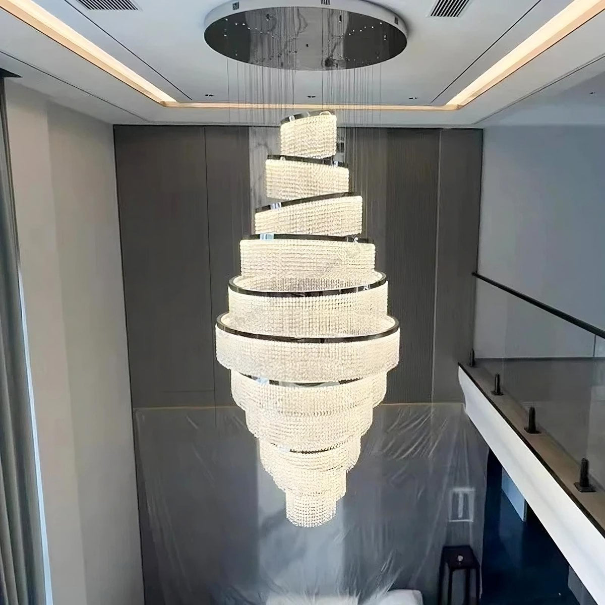 Alleri Crystal Foyer Chandelier Luxury Duplex Staircase - view 3