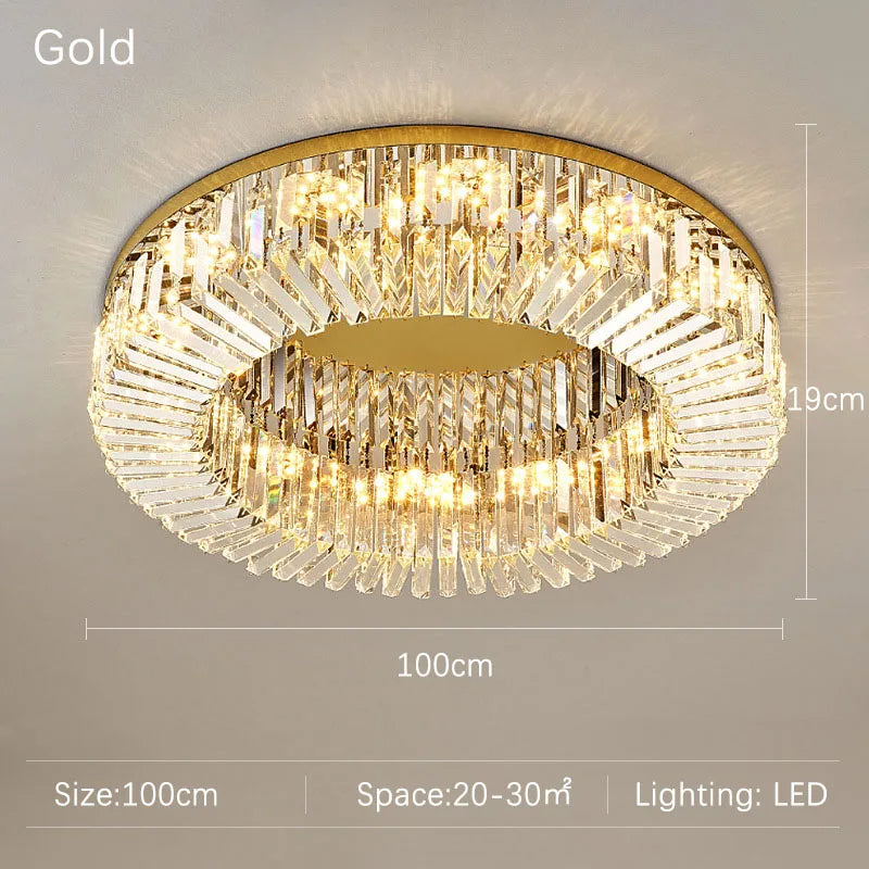 Specchio Flush Mount Crystal Ceiling Fixture - view 12
