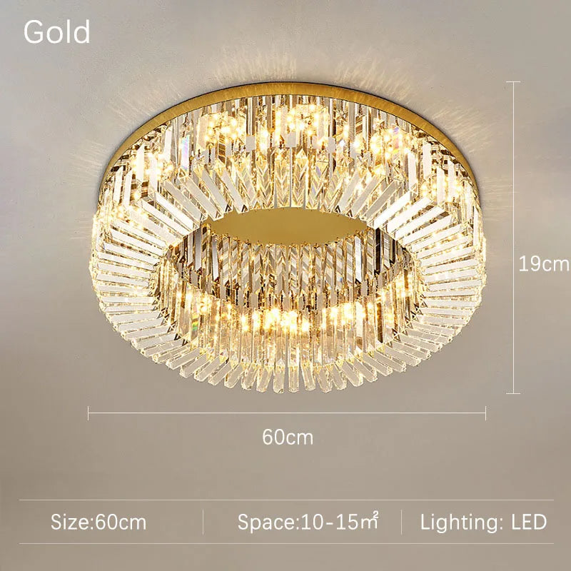 Specchio Flush Mount Crystal Ceiling Fixture - view 8