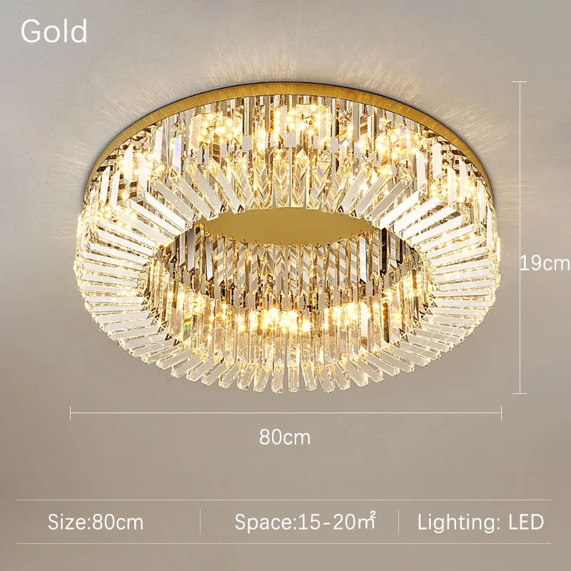 Specchio Flush Mount Crystal Ceiling Fixture - view 10