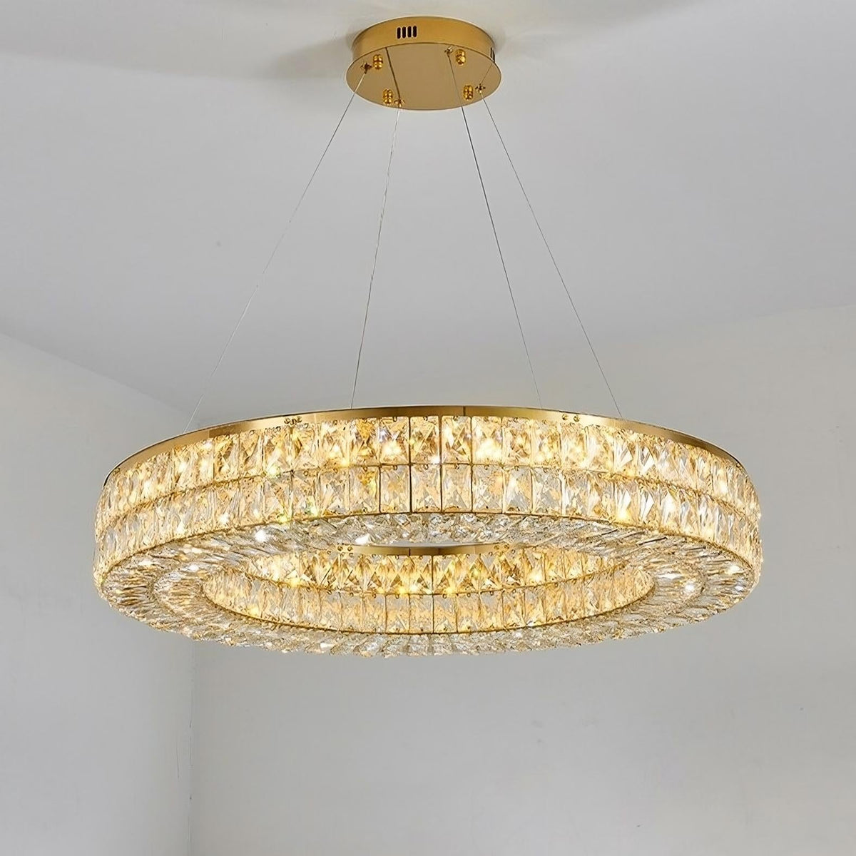 Bacci Crystal Modern Chandelier, Gold - view 4