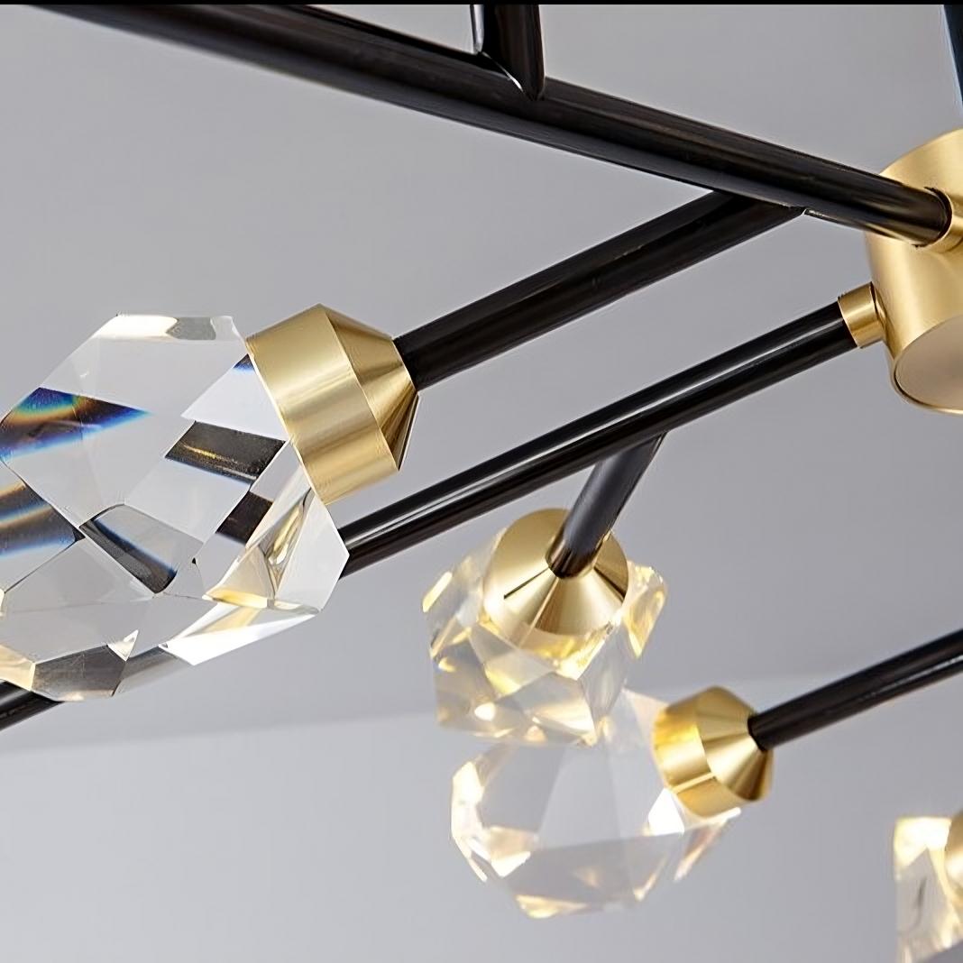 Diamante Crystal Branch Chandelier, Black